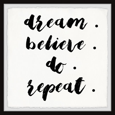 Dream Do Repeat 1 Piece Single Picture Frame Wall Art
