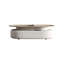 Table basse ovale moderne en bois manufacturé beige
