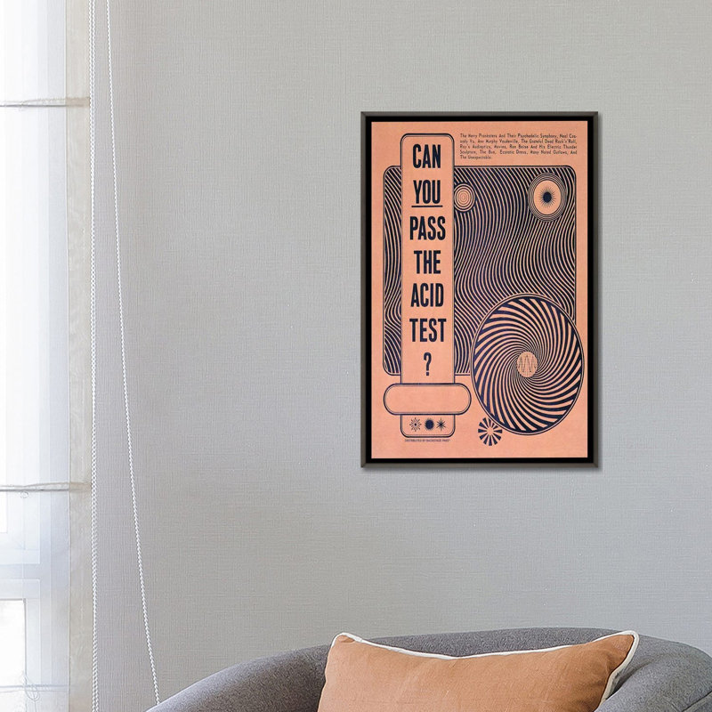 Test Acid par radio Days-impression, Pas de tapis, H 26 po x l 18 po x 1,5 po, Toile encadrée de bois rustique foncé