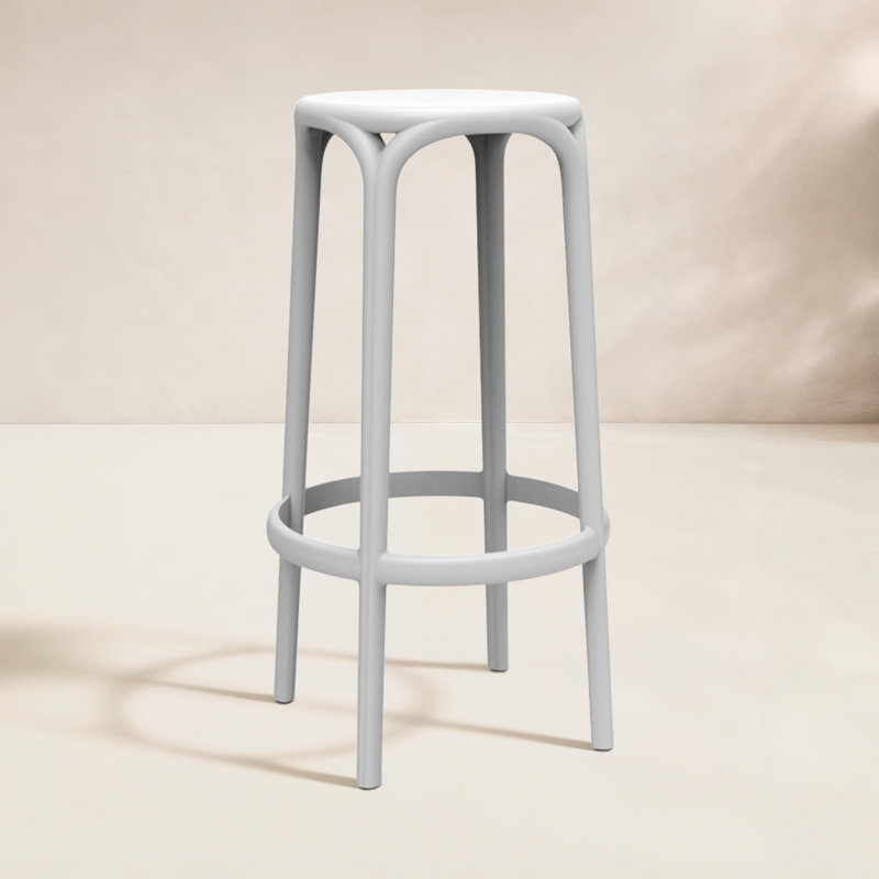 Brooklyn Bar Stool (Indoor/Outdoor), White, Bar Stool (29.75'' Seat Height)