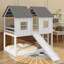 Twin-Over-Twin Bunk Bed With Slide And Integrated Windows For Fun
