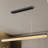 59" Modern Linear Chandelier With Alabaster Shade For Dining Room – Matte Black Finish-565842580-565842578