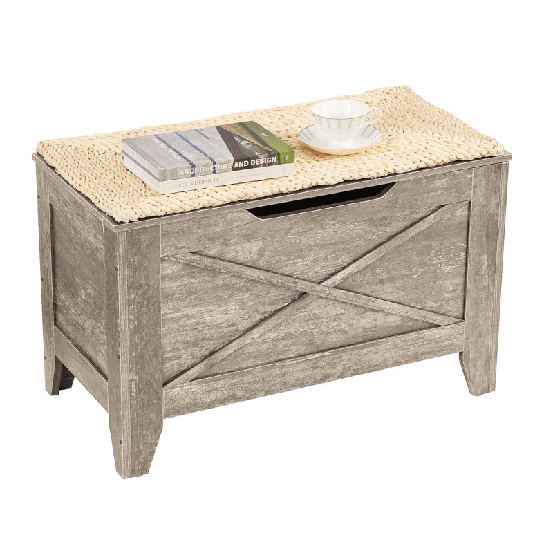 Pania 30" Wide Rectangle Storage Bench, 18.5" H x 30" W x 15" D, Natural