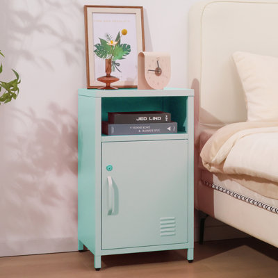 Armoire de rangement de table de chevet en métal de 26 po de haut avec verrou Katorra