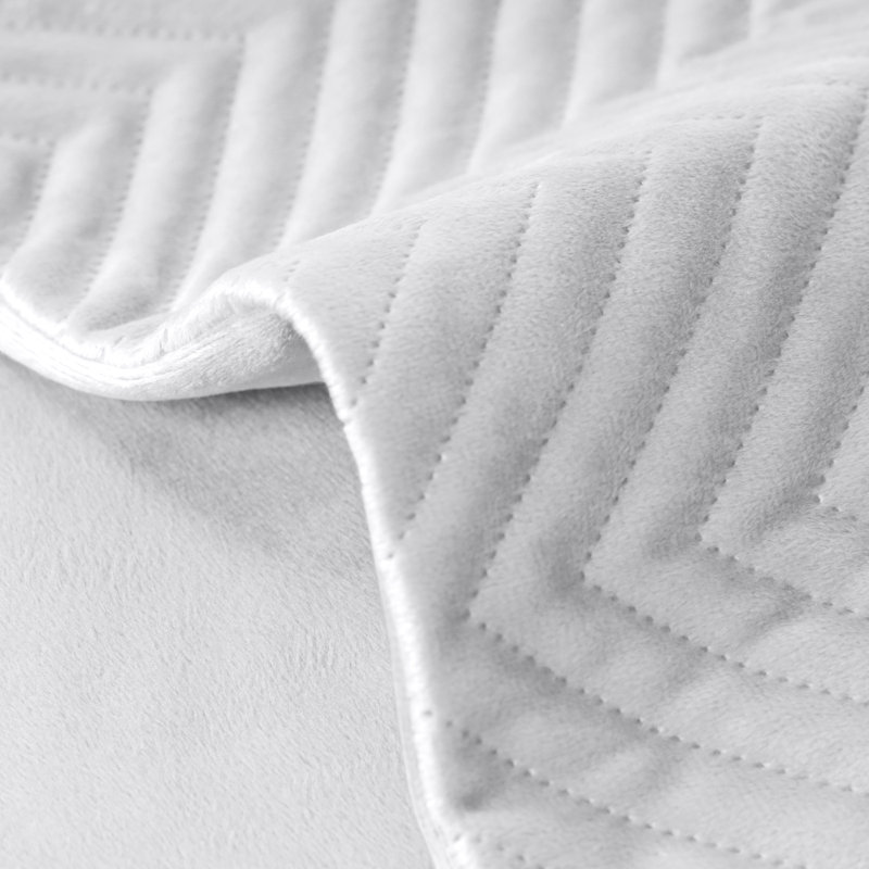 Embossed Quilted Pattern Velvet Cushion Cover (Set of 4), Silver
