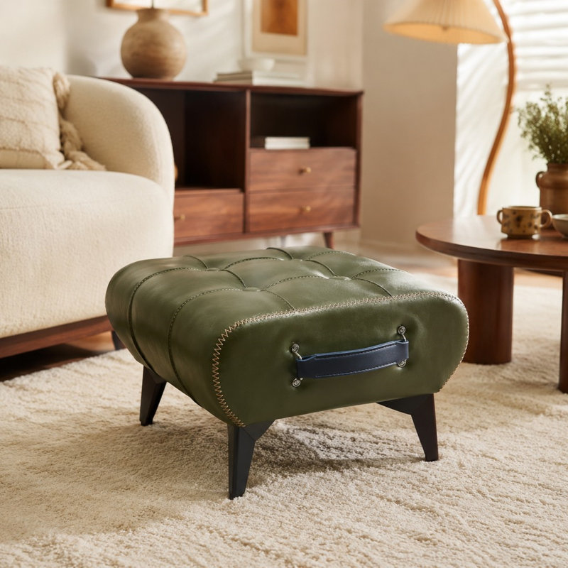 Tabouret en cuir de haute qualité, Vert