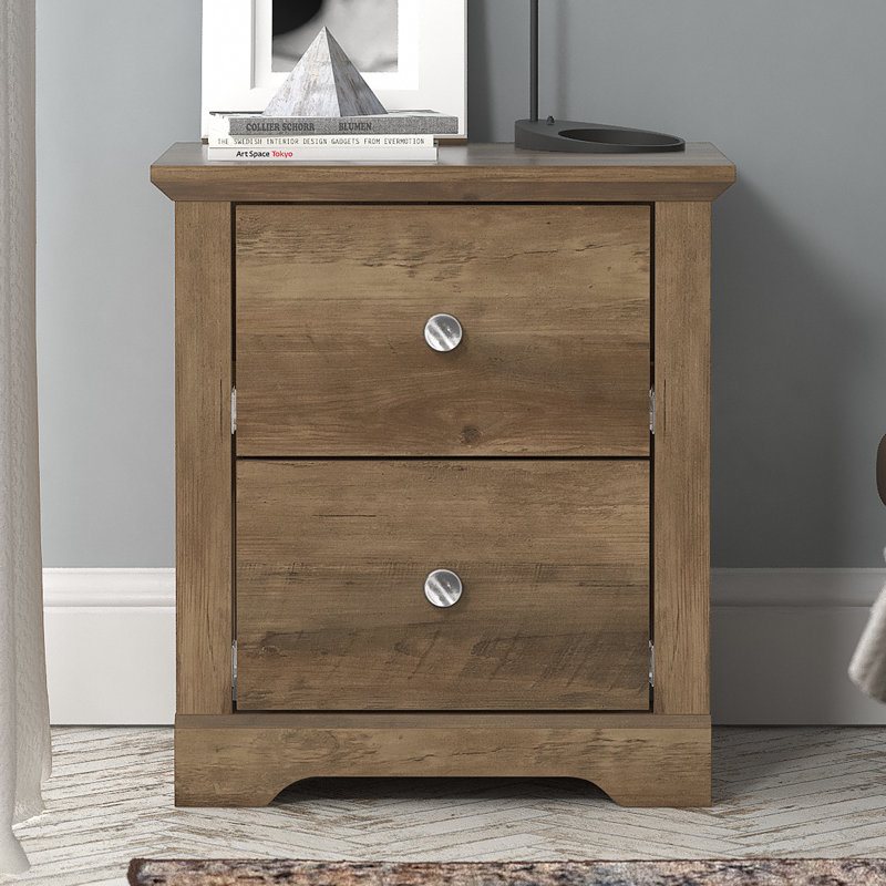 Kepner 2 Drawer Nightstand, Knotty Oak