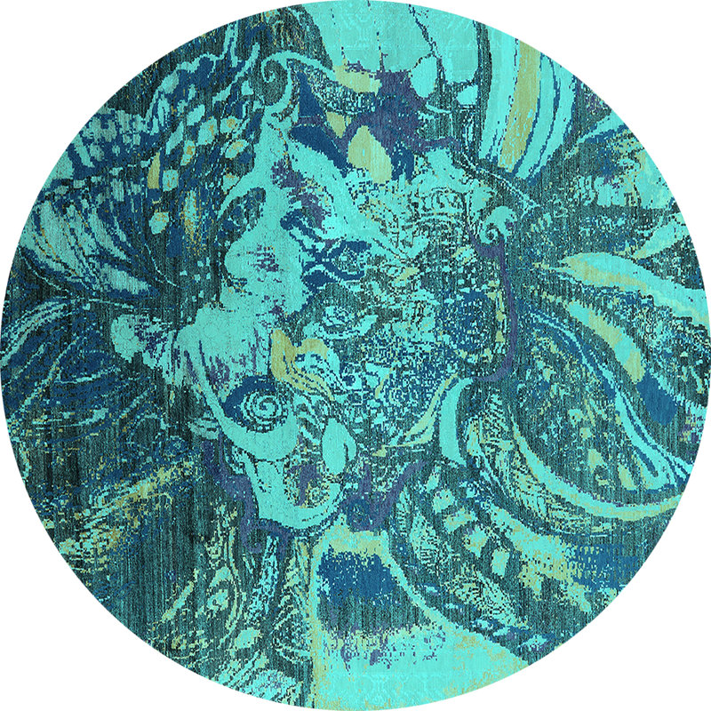 Breydon Performance Abstract Indoor Rug, Round 6'