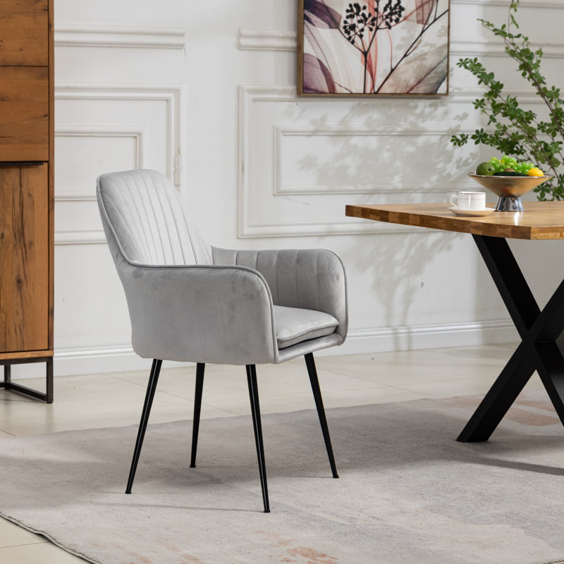 Anoek 47cm H Velvet Upholstered Dining Chair, Teal
