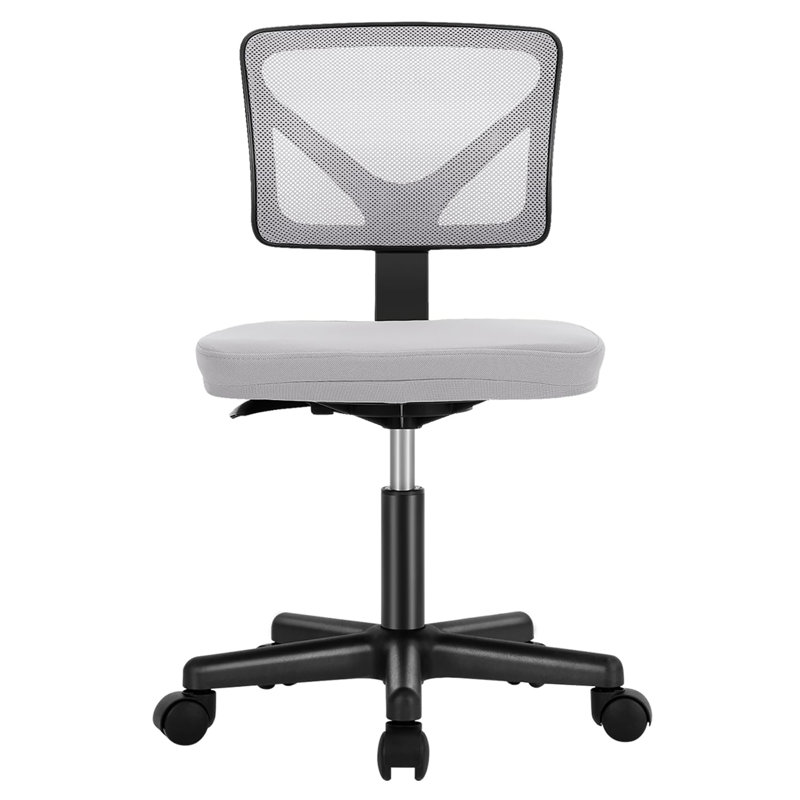 Chaise de bureau d'ordinateur de bureau, chaises pivotantes ergonomiques à dossier bas et roulettes, siège lombaire confortable sans accoudoirs pour la maison, la chambre à coucher, le bureau, les étudiants, les adultes