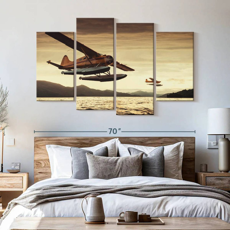 " Float Planes " 4 - Pieces, 42" H x 68" W x 1.25" D