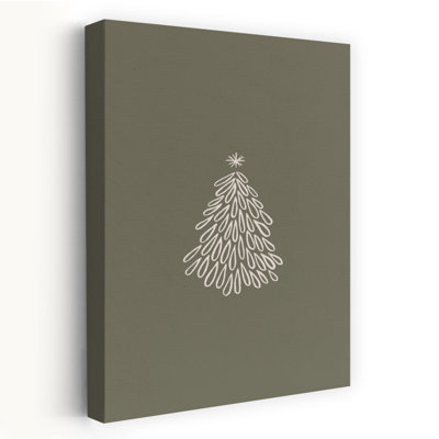 Arbre de Noël simple, minimaliste, moderne, abstrait, arbre de Noël pin, hiver, impression murale