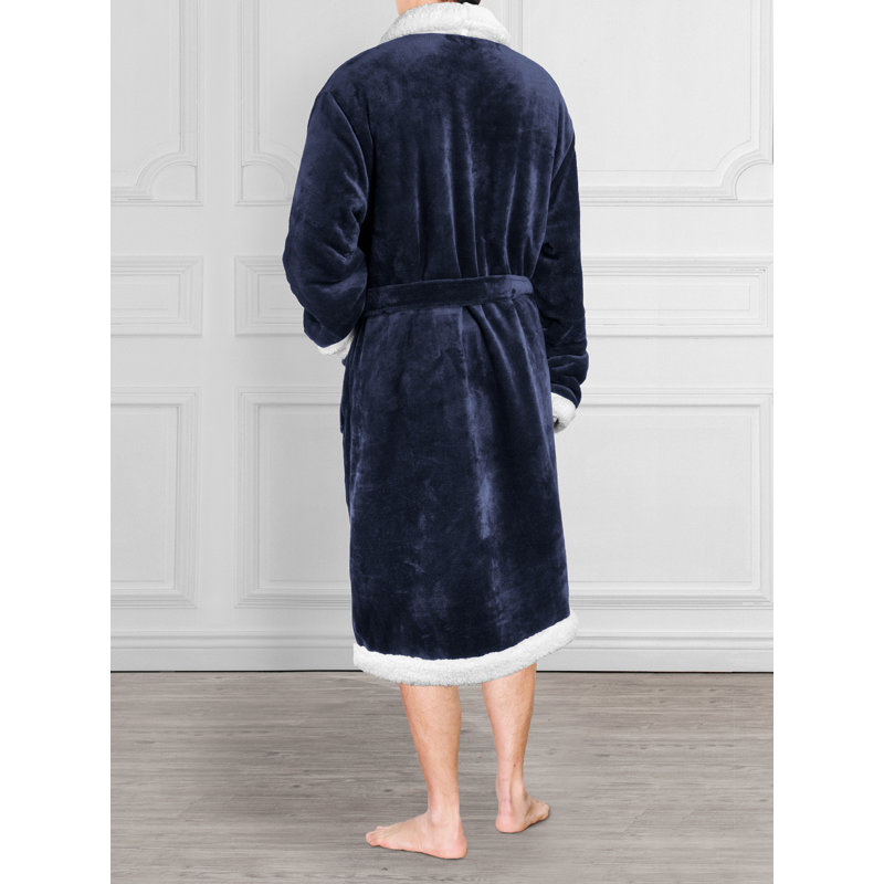 Kraay Fleece Mid-Calf Bathrobe with Pockets