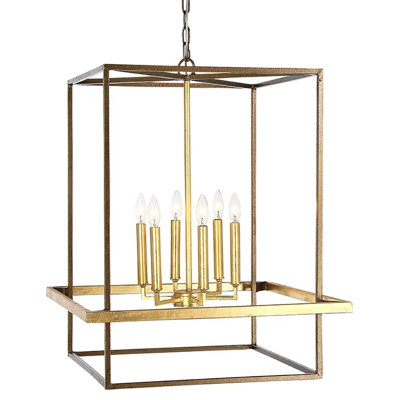 Kayce 6 - Light Lantern Rectangle Chandelier