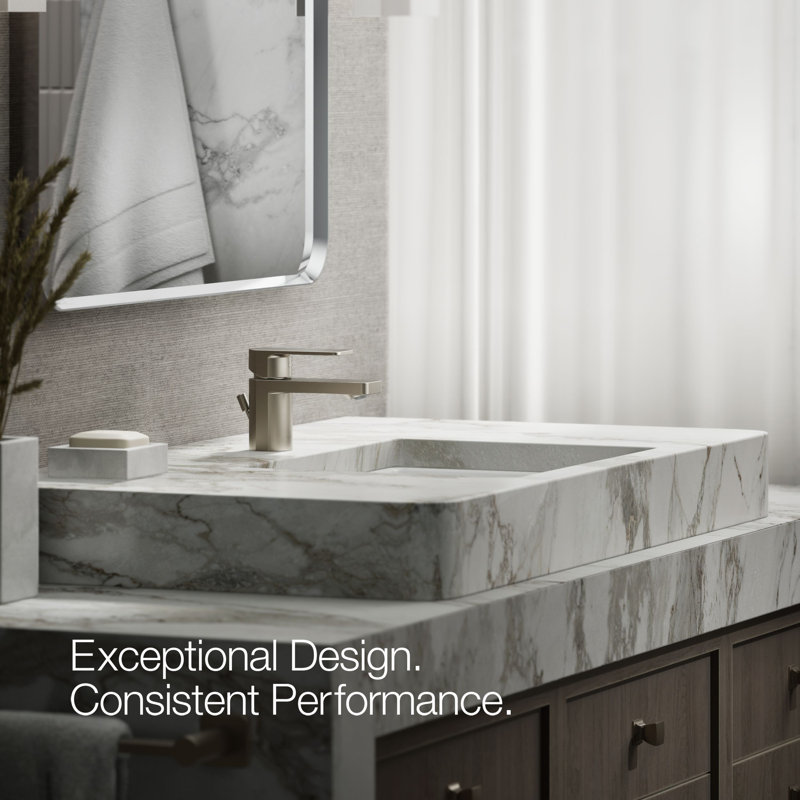 Parallel Single Hole Bathroom Faucet, Vibrant Brushed Nickel