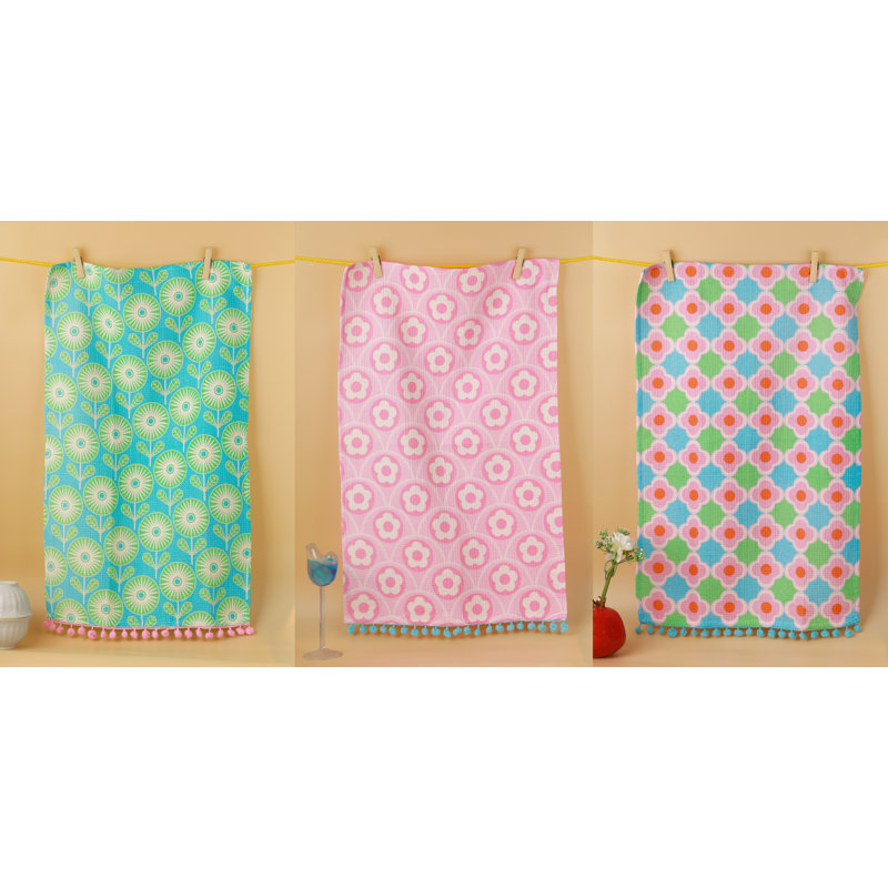 Retro Pop Floral Kitchen Towel Set