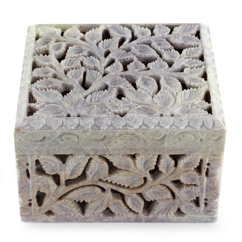 Boîte à bijoux Soapstone Jali