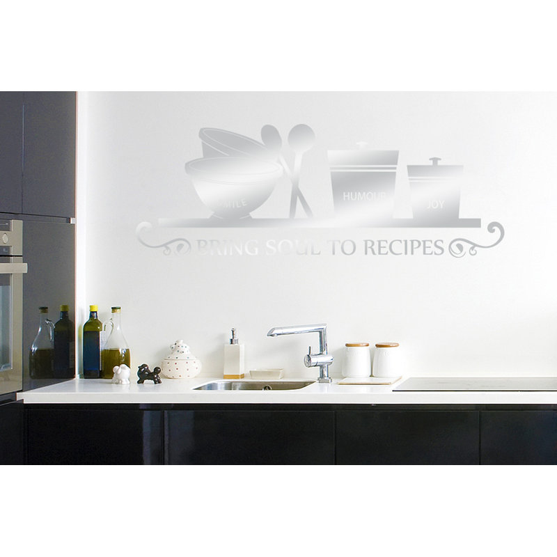 Food & Beverage Wall Decal, Large, Shiny Silver