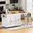 74.8" Kitchen Island With Extendable Dining Table, Kitchen Storage Cart With 3 Drawers, Power Outlet, Rolling Kitchen Island On Wheels With Spice Rack And 2 Door Cabinet
