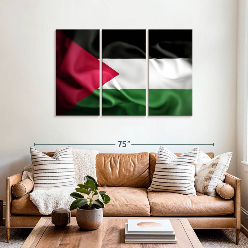 Borges Palestine Flag Close-Up, 36" H x 57" W