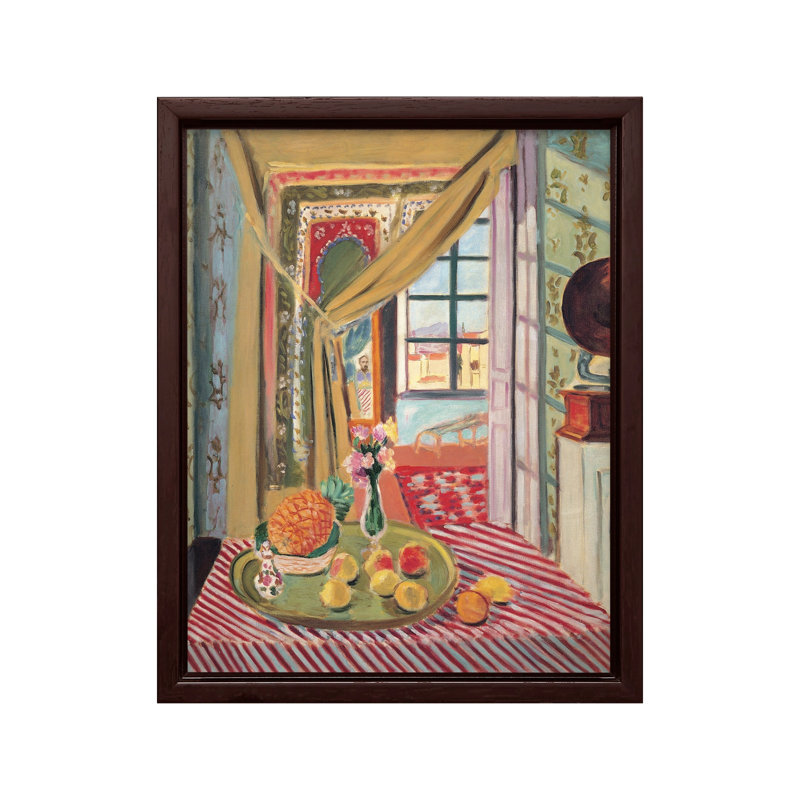 Henri Matisse - Intérieur avec Phonographe No1, Canevas, H 24 po x l 32 po, Encadrement brun