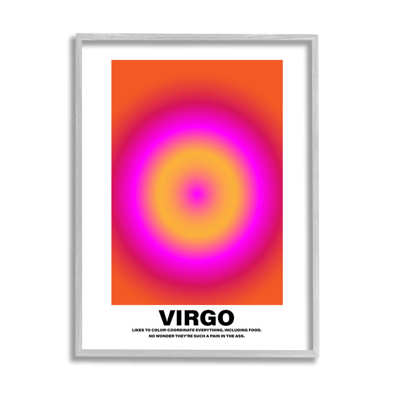 Drôle d'astrologie de la Vierge encadrée par House of Lulu, Estampe numérique Farmhouse, H 30 po x l 24 po x P 1,5 po