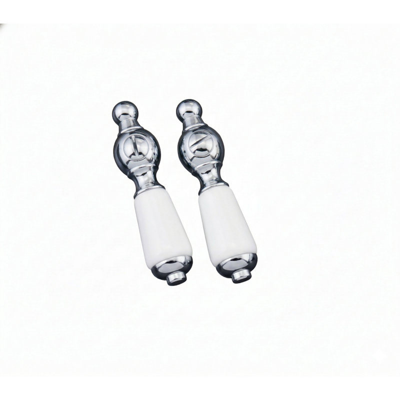 Paire de poignées longues en porcelaine de 2 po (P0552) par Strom Living, Chrome