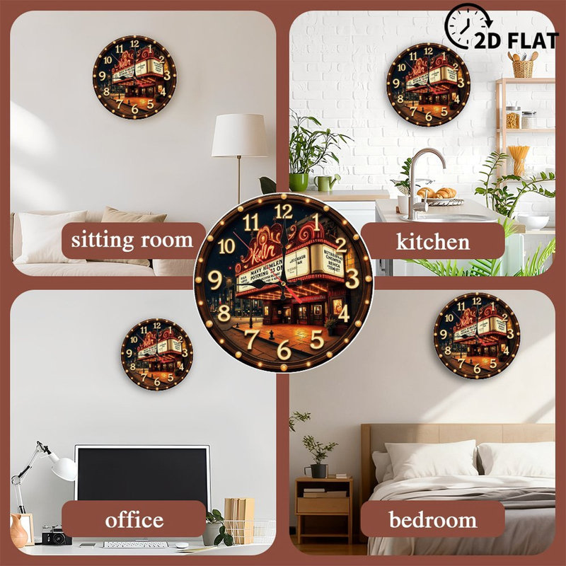 Vintage Cityscape Clock Wall Decor