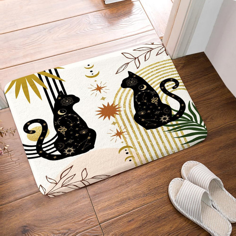 Tapis de bain Boho Black Cat