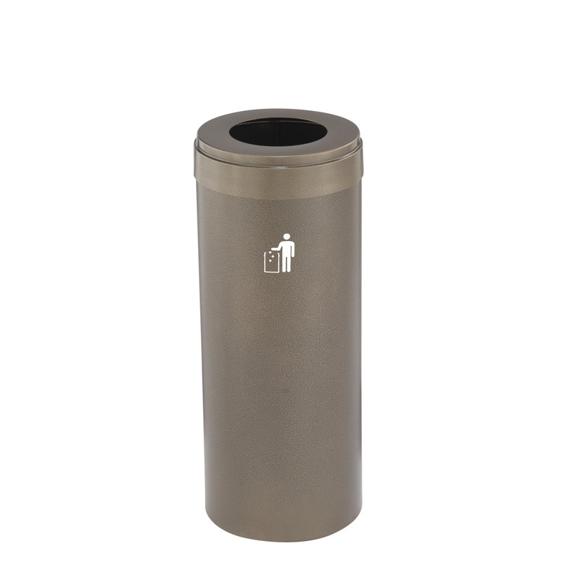 Poubelle, 15, Filon bronze, H 30 po x l 12 po x P 12 po