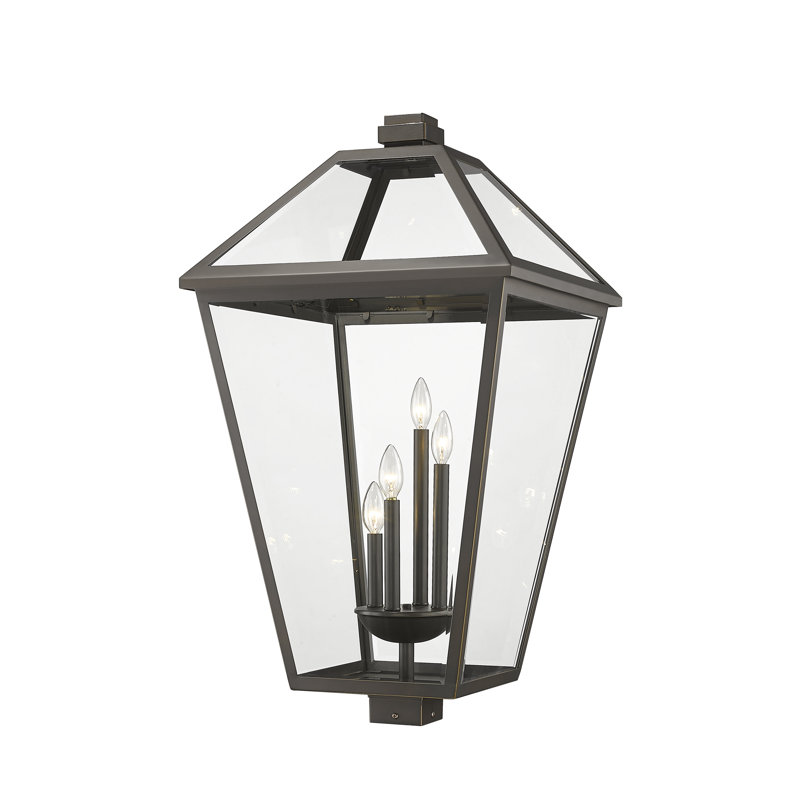 Luminaire d'extérieur 4 lumières Injum, Bronze huilé, Semé, H 33,75 po x l 19,25 po x P 19,25 po