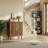1-Piece 3-Drawer Cabinet With Modern Vertical Grooved Design, Engineered Wood Storage Organizer, Walnut