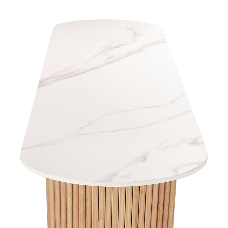 Jaysaun 47.24" Console Table, White, Natural