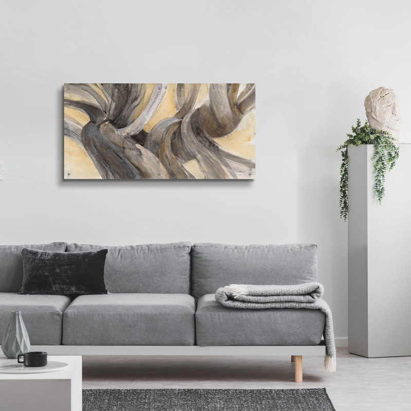 «Driftwood 3» par Albena Hristova, art mural en verre acrylique, H 24 po x l 48 po