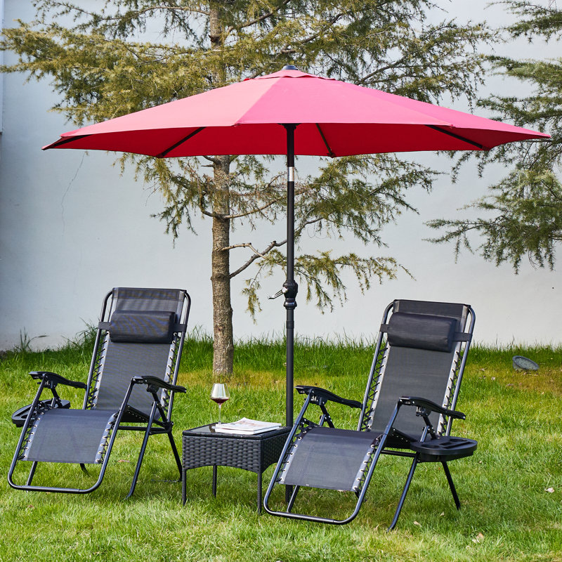 Parasol de marché inclinable 9 pi Senan, Rouge