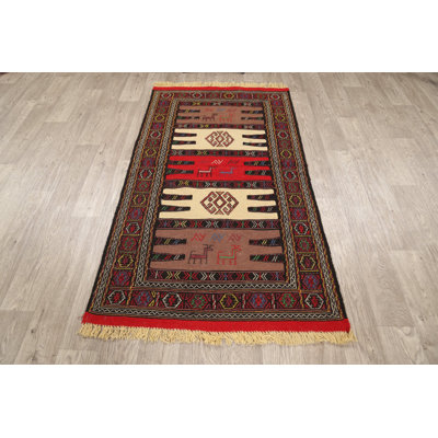 Tapis tribal tissé à la main Kilim 3 x 6