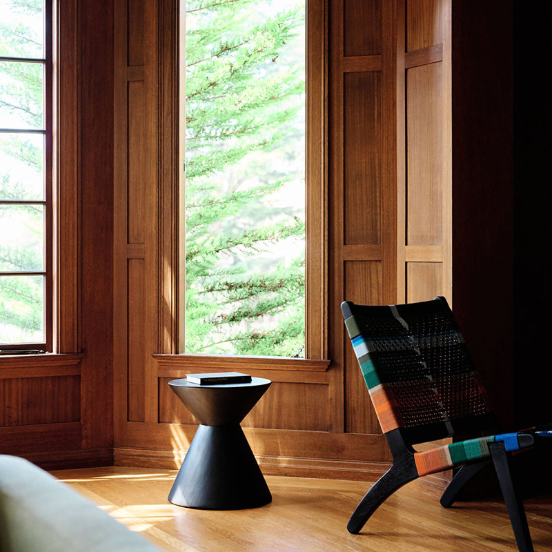 Solid Wood End Table, Charcoal 