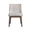 Ensemble de 2 chaises d'appoint à boucle blanche, velours brun et finition noyer