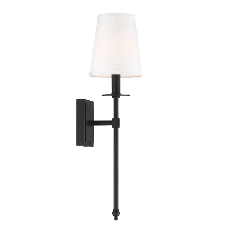 Barrett 1-Light Dimmable Wallchiere, 20" H x 5" W x 5" D, Matte Black