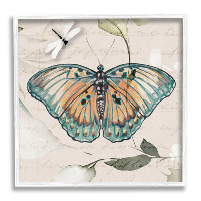 «Boho Butterfly with Script» par Susan Jill, reproduction de photo sur toile