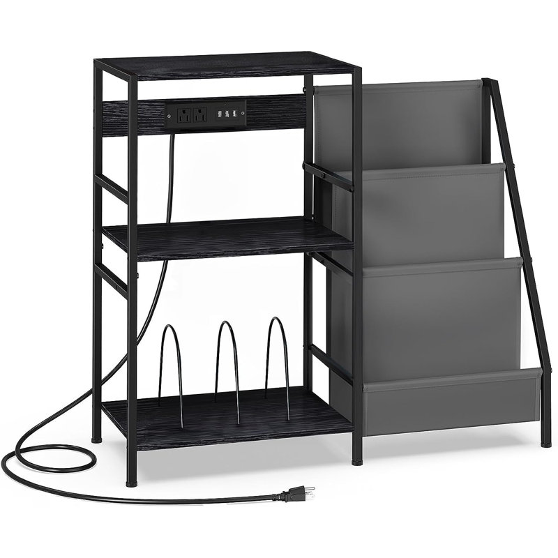 Lequon 29.73 " H Media Shelves, Black