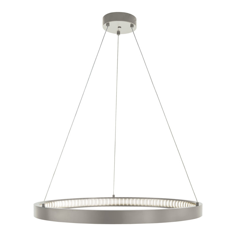 Bodiam 1 - Light LED Chandelier, Satin Nickel, 2" H x 30.4" W x 30.4" D