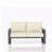 52" All-Weather Aluminum Patio Loveseat Sofa With Thick Beige Cushions