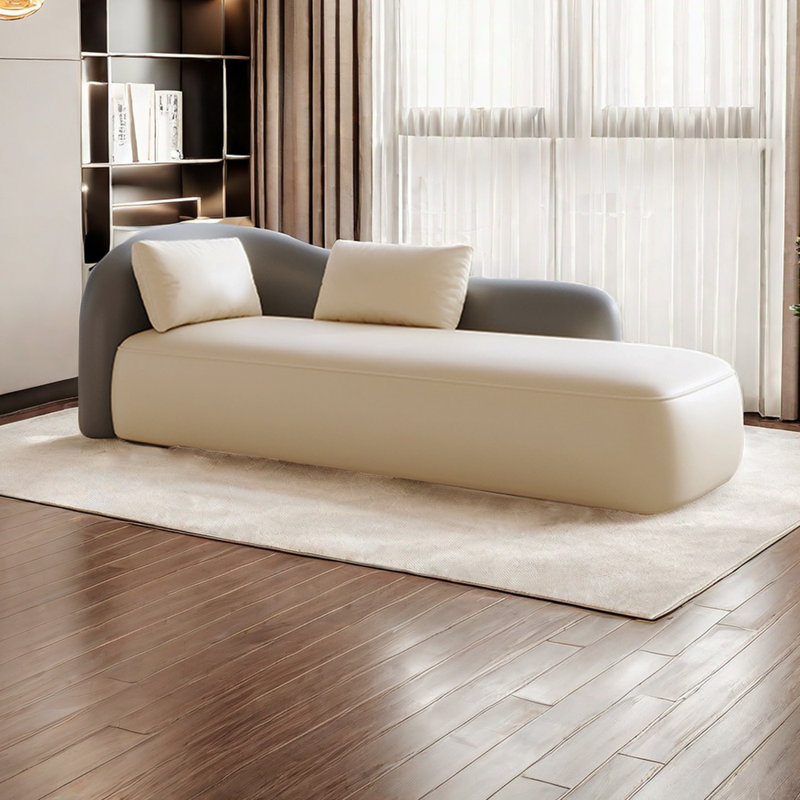 Méridienne Giorgiana, Accoudoir à gauche (vu de face), Beige/gris