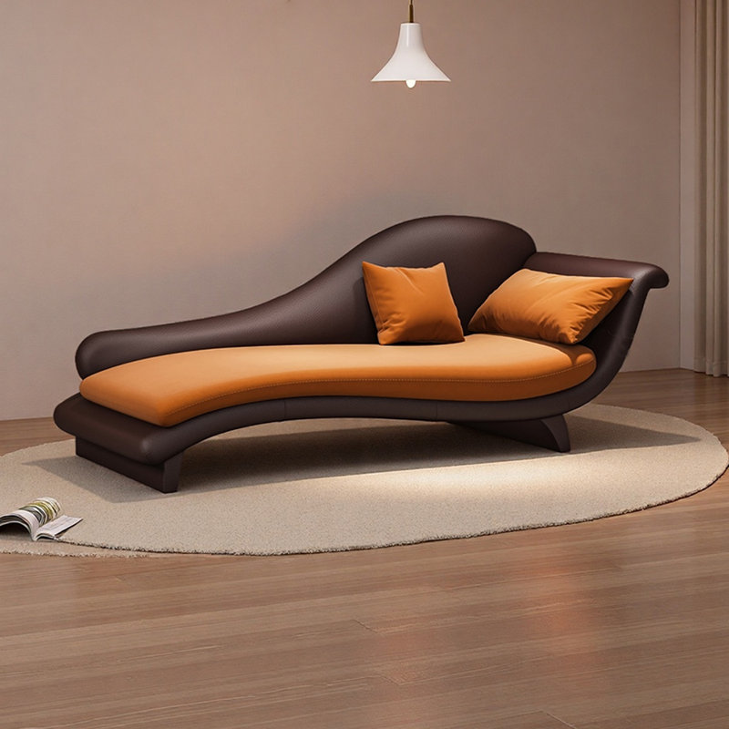 Méridiennes d'intérieur en bois Living Room, Orange, Orienté à droite