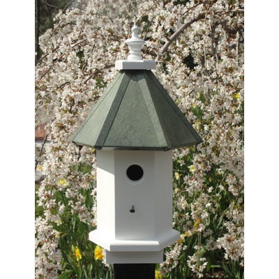 Allin 20'' H x 11'' W x 11'' D Post Water Resistant Birdhouse