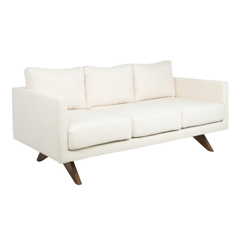 Canapé à accoudoirs carrés 70,08 po avec coussins réversibles Frasier, Blanc
