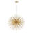 9-Light Gold Iron Chandelier With Aluminum Rods-131564759