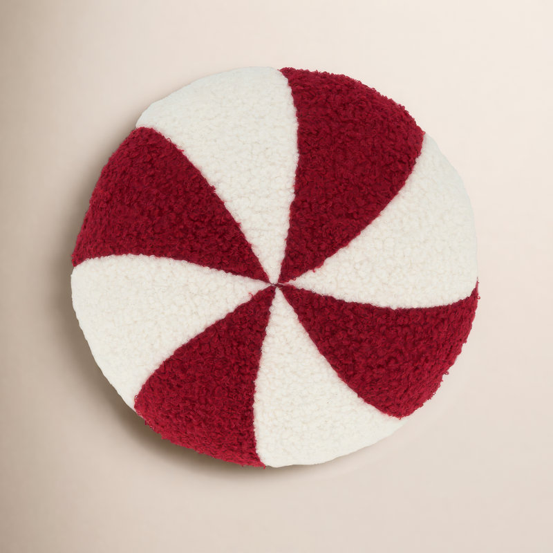 Peppermint Collection Abstract Reversible Throw Pillow, 10"H x 10"W