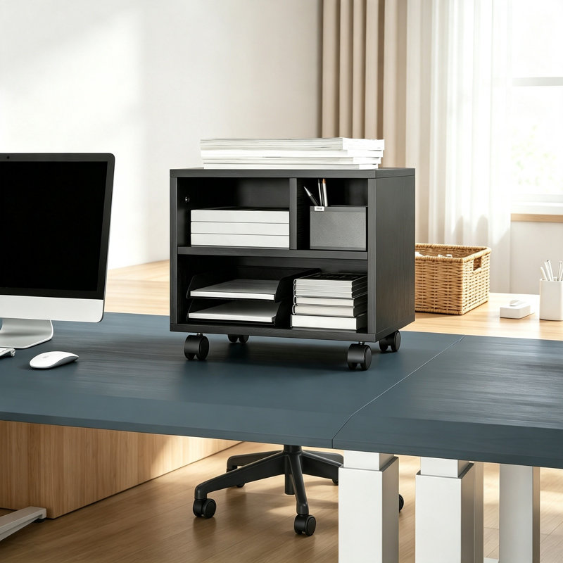 36cm H x 40cm W Printer Stand, Black